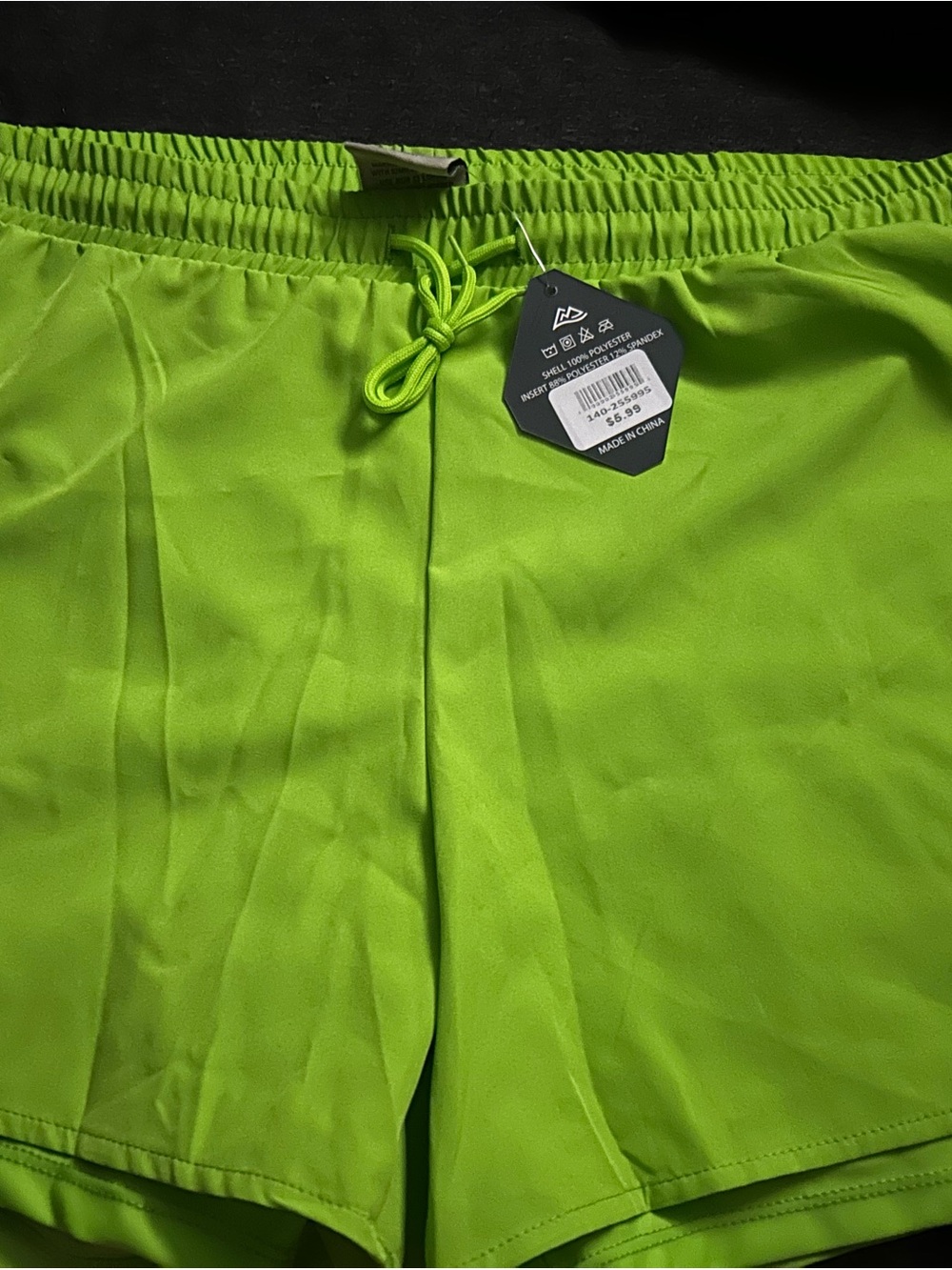 Women’s Neon Green Athletic Shorts with Drawstring Waist